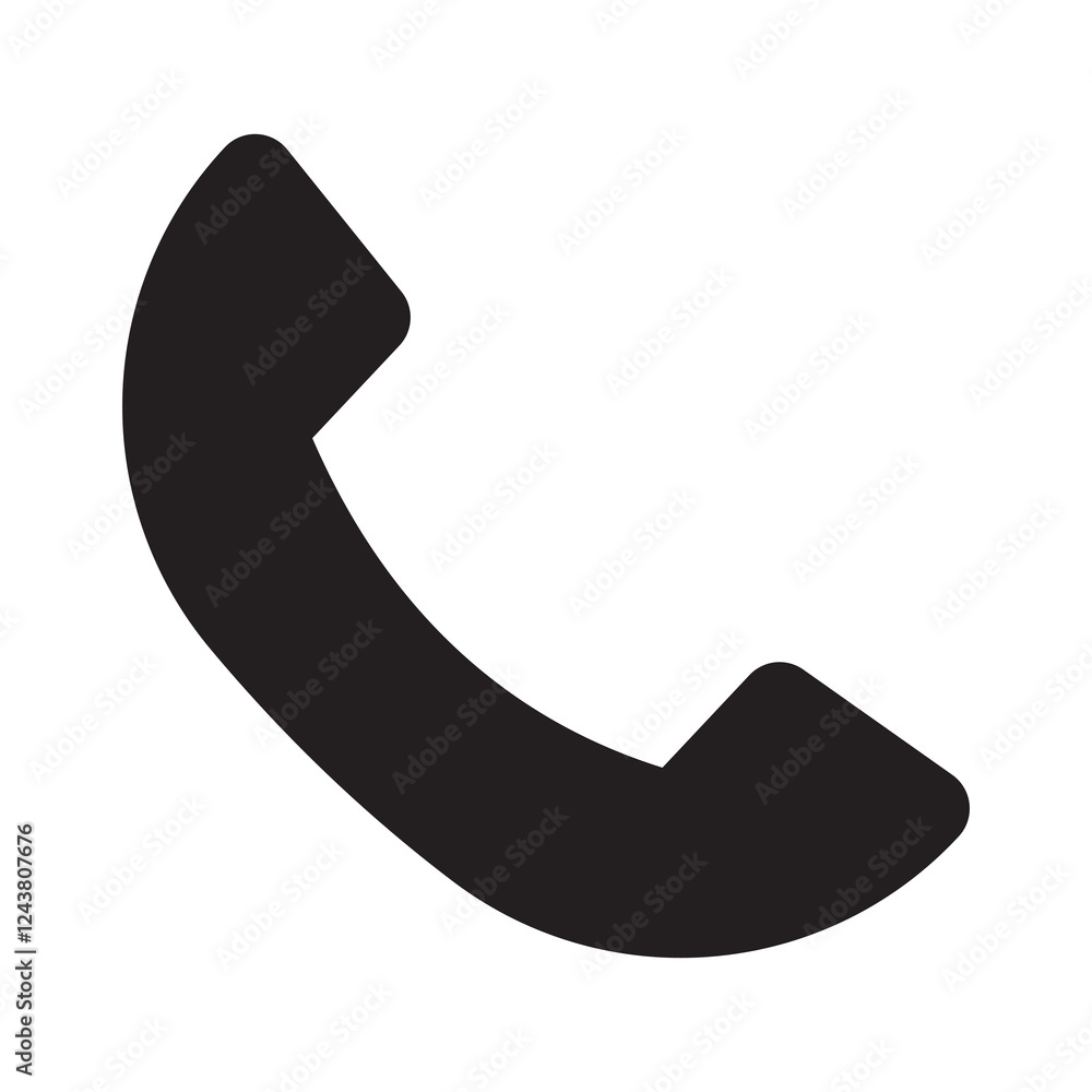 Poster call application symbol. flat interface sign. simple shape old telephone logo. isolated on white bac