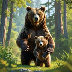 Obraz premium brown bear in the woods