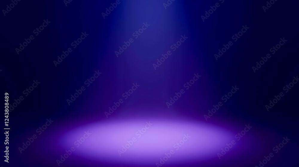 Poster soft purple spotlight illuminating empty stage with a dreamy and mysterious atmosphere for backgroun