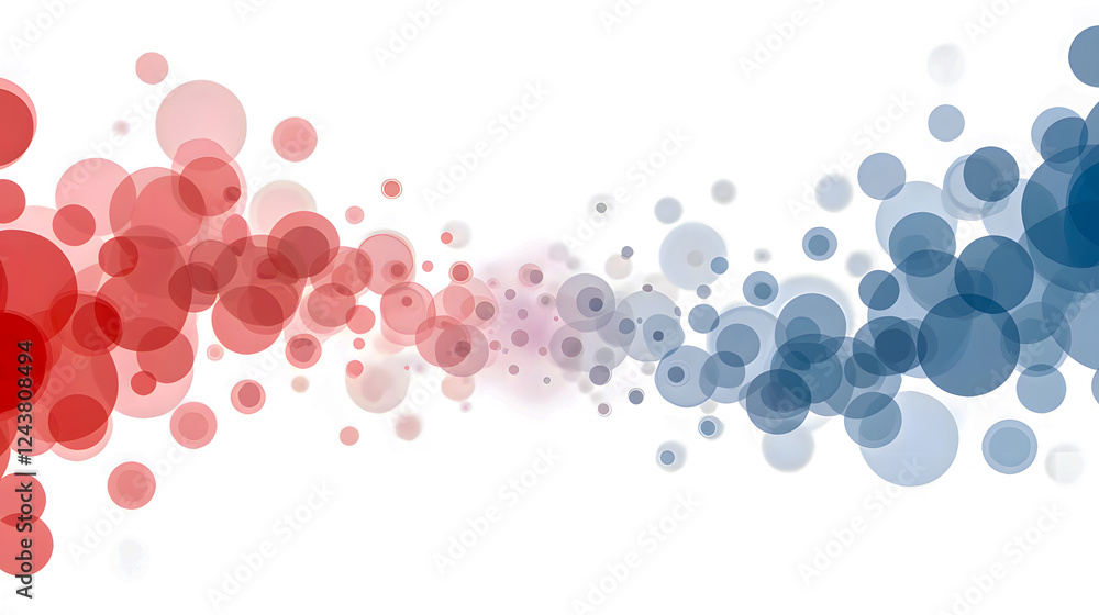 Poster vibrant abstract background with soft circles in shades of red and blue for creative and artistic de