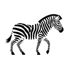 Graceful Zebra Silhouette with Intricate Black and White Stripes