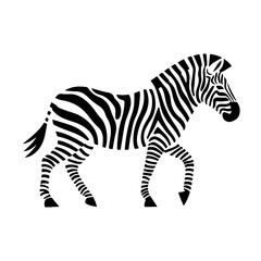 Graceful Zebra Silhouette with Intricate Black and White Stripes