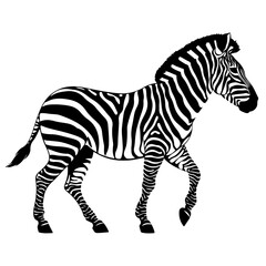 Intricate Zebra Vector – Detailed Black and White Animal Drawing