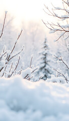 Cosy and soft winter background, studio photography. with white shades