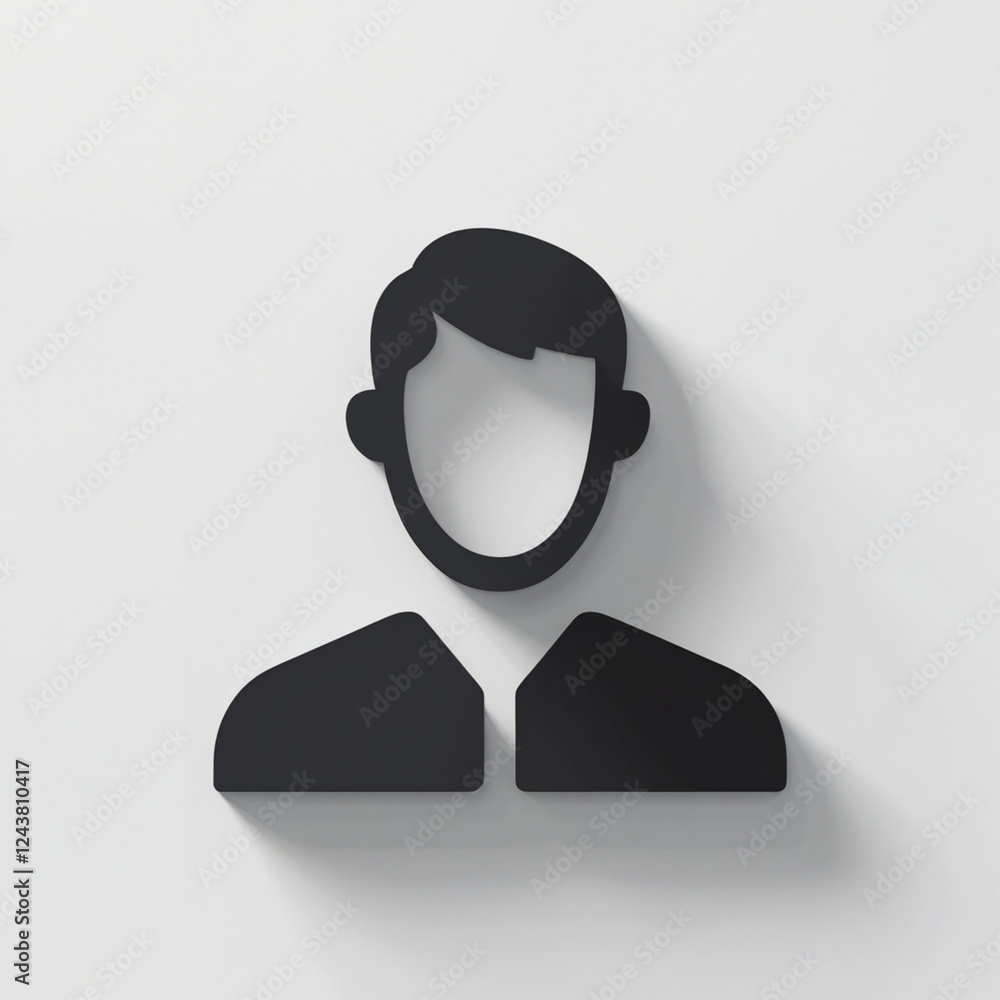 Poster minimalist man icon - profile avatar for user interface and design