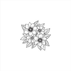 Black silhouette vector illustration of a flower