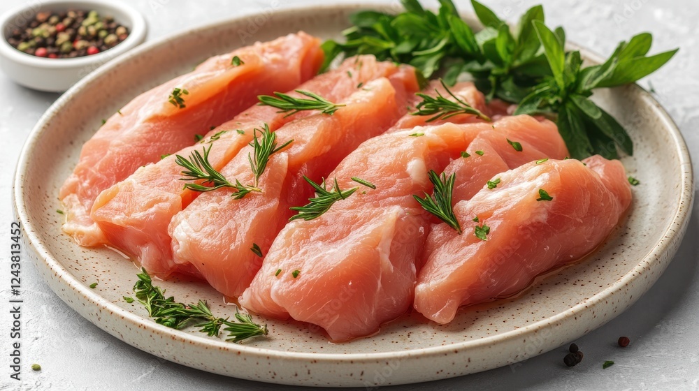 Poster raw chicken isolated on transparent background