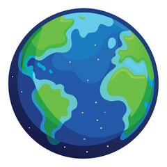 Planet Earth Clipart – Cartoon Style Vector Illustration