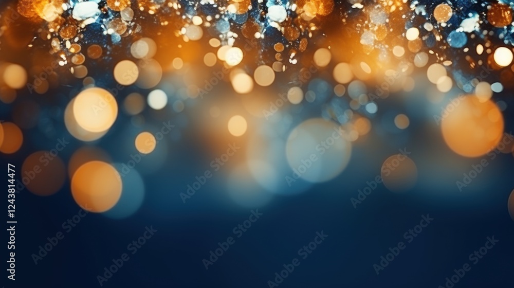 Poster abstract blue lights background with glowing bokeh effects for creative amplification and design use