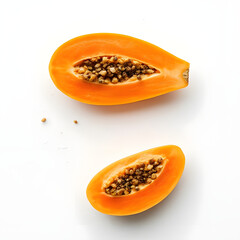 papaya on white