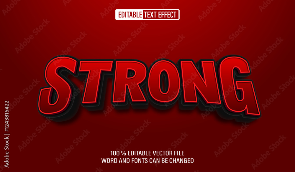 Poster editable 3d text style effect - strong text effect template