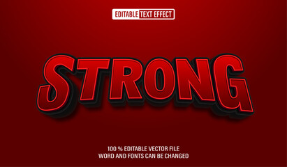 Editable 3d text style effect - Strong text effect Template