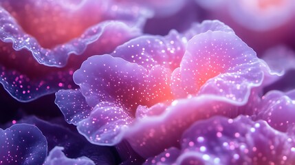 Luminous Purple Pink Flower Petals Glowing