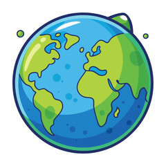 Planet Earth Clipart – Cartoon Style Vector Illustration