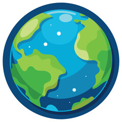 Planet Earth Clipart – Cartoon Style Vector Illustration