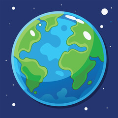Planet Earth Clipart – Cartoon Style Vector Illustration