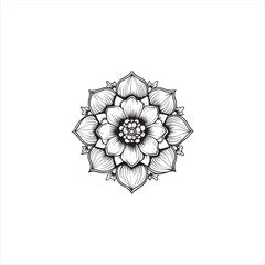 Black silhouette vector illustration of a flower