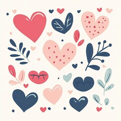 Minimalistic Love Symbols for Kiss Day, Kiss Day