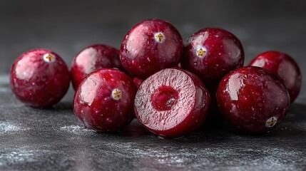 Obraz premium red cranberries isolated on transparent background