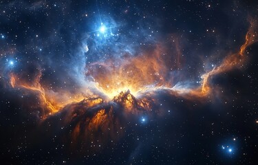 Obraz premium Cosmic Nebula: A Celestial Tapestry of Stars and Gas