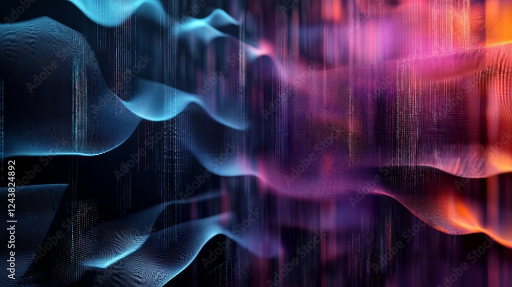 Poster this vibrant digital background suits tech processes, ai applications, data transfer, and educationa