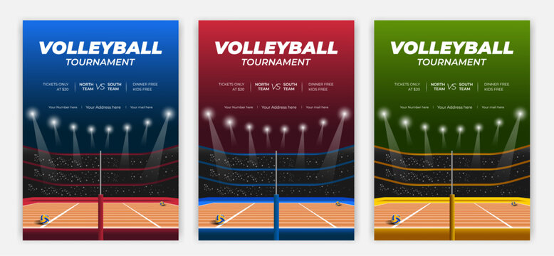 Volleyball tournament fully editable flyer layout championship sports poster with volleyball ball vector template creative event promotion design for match league team competition and championship.
