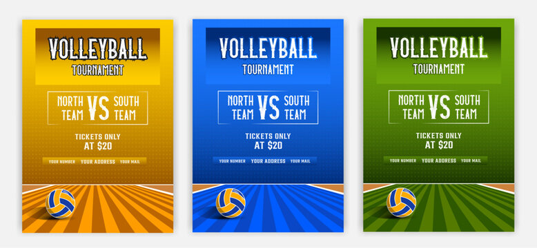 Volleyball tournament fully editable flyer layout championship sports poster with volleyball ball vector template creative event promotion design for match league team competition and championship.