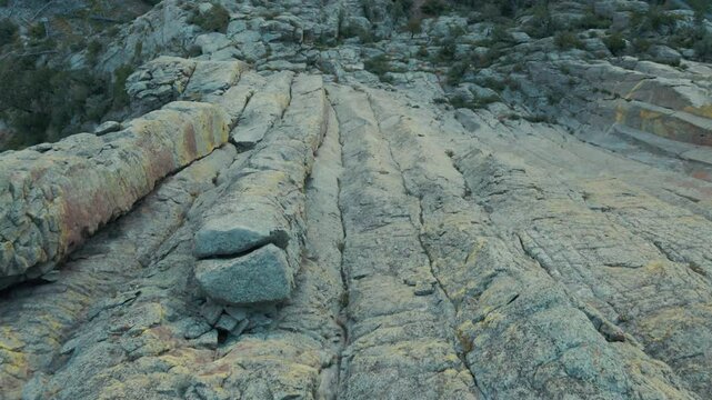 Drone Shot of Devils Tower: Majestic Monolithic Volcanic Butte in Wyoming