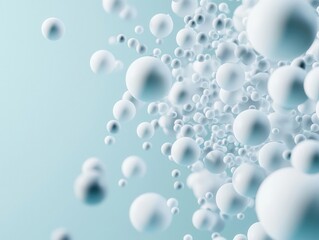 Obraz premium Abstract white bioreactor concept with floating organic elements