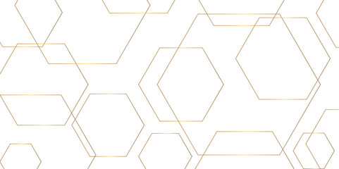 Abstract background golden hexagon stock line background. abstract artistic of geometric background Gold gradient abstract seamless vector pattern. Minimal style website banner, decoration Vector.	