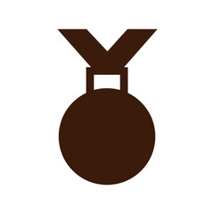 simple medal silhouette vector design, award medal icon in flat style, minimalist victory medal outline illustration