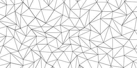Geometric low poly graphic. Background of triangular facets. editable stroke width, grey gradient abstract triangle seamless pattern from network triangular cells, wallpaper background design.	