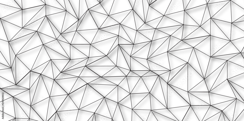 Aufkleber abstract modern black lines seamless pattern. subtle ornament with delicate grid, lattice, net, tria