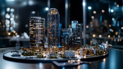 Economic windfall investment expansion showcase urban cityscape 3d model futuristic environment aerial viewpoint