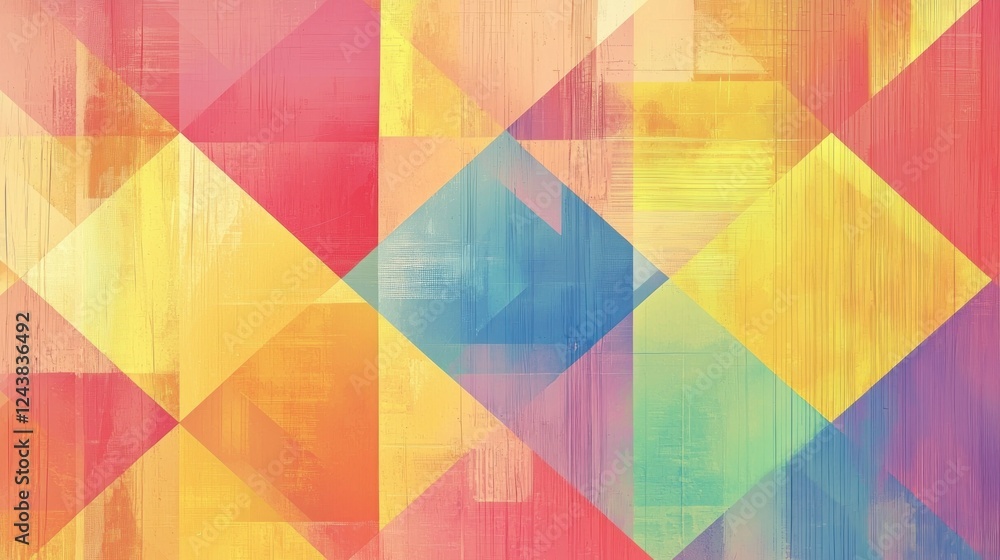 Poster abstract geometric colorful triangles pattern