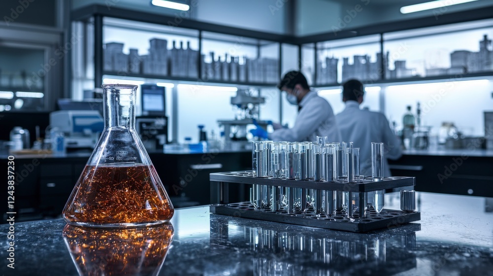 Aufkleber exploring material science research in a laboratory setting focus on metals professional environment