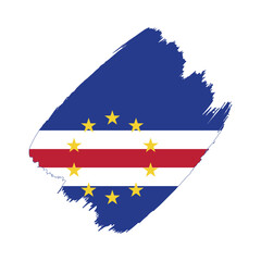 Cabo Verde flag in a flat grunge vector design background