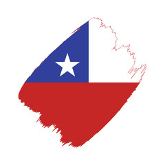 Chile flag in a flat grunge vector design background