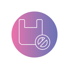 No Plastic icon vector stock illustration