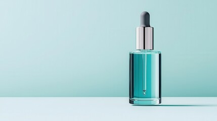 Floating serum bottle with a softglow effect, weightless and futuristic beauty packaging