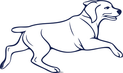 Minimalist Line Art Illustration of a Playful Running Dog in Motion Elegant Black and White Pet Sketch Modern Abstract Animal Vector Drawing for Design and Branding