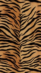 Seamless pattern of tiger skin textures with stripes and fur, showcasing wildlife designs