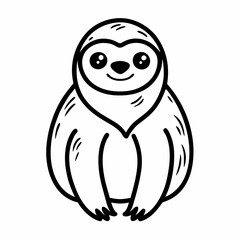 Obraz premium Simple a Sloth line art vector white background
