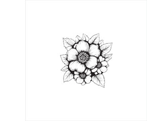 Black silhouette vector illustration of a flower