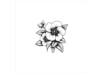 Black silhouette vector illustration of a flower