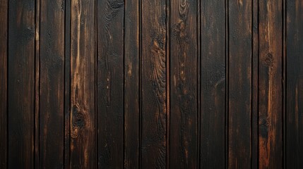 Obraz premium Dark brown wood planks, vertical, textured background, rustic design