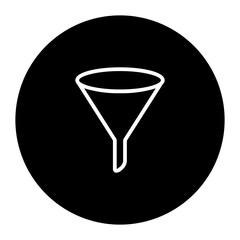 glass funnel cyrcular glyph icon