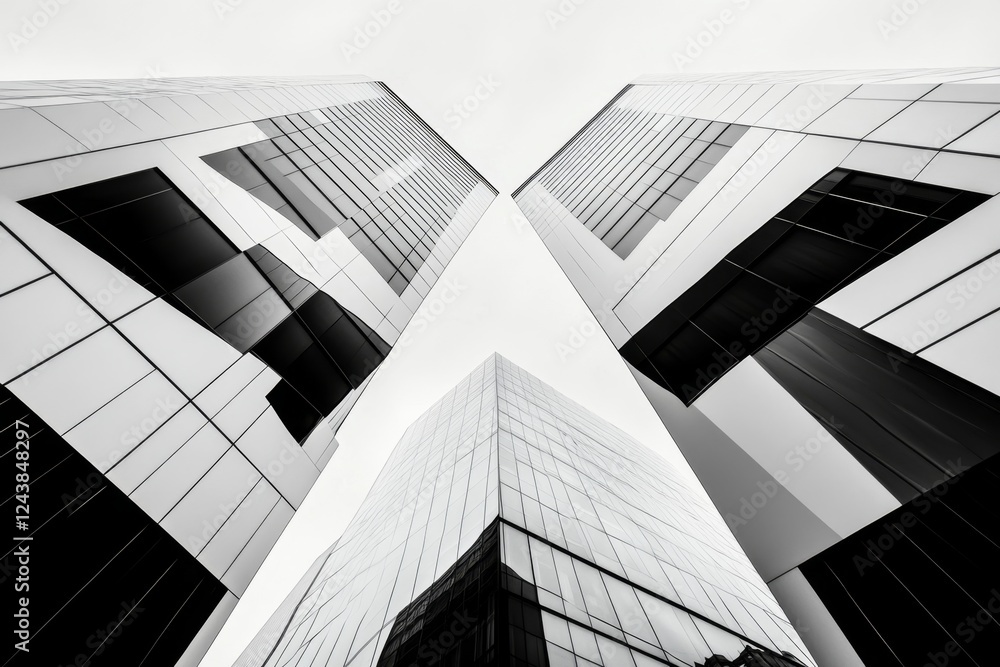 Poster a monochrome minimalist design of a government building with bold, simple lines