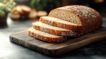 sliced loaf of bread isolated on transparent background