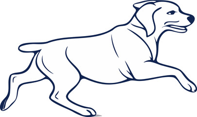 Minimalist Line Art Illustration of a Playful Running Dog in Motion Elegant Black and White Pet Sketch Modern Abstract Animal Vector Drawing for Design and Branding